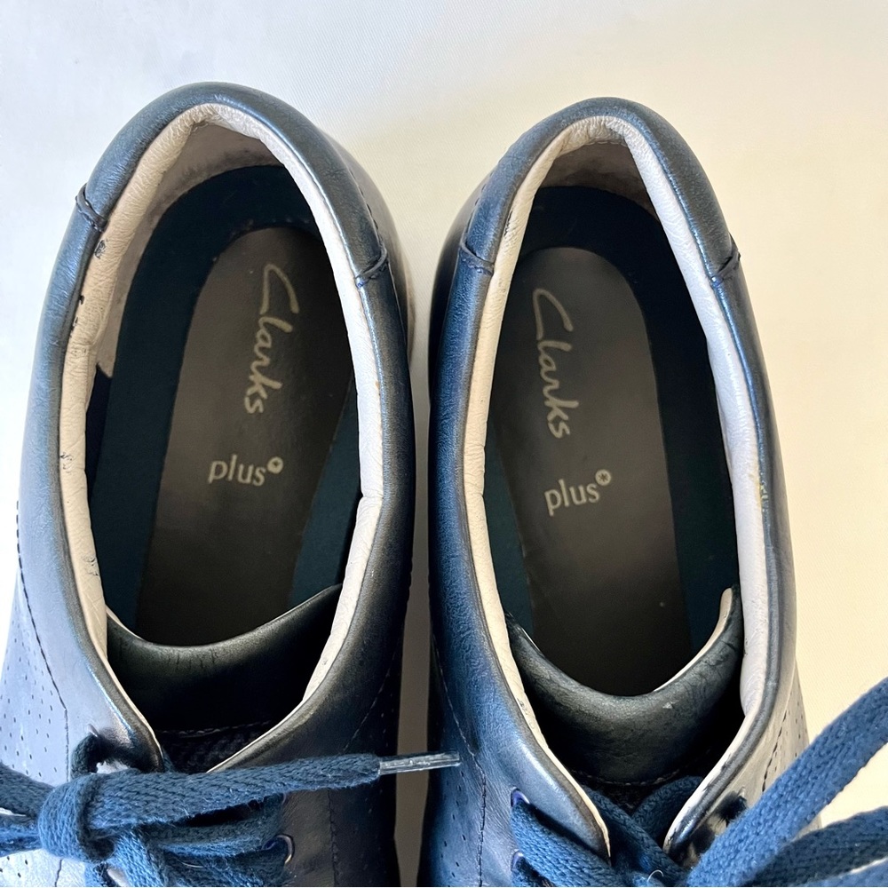 Clarks Men's Niven Life Oxford Navy Blue Leather Sneakers 12 - Picture 10 of 15